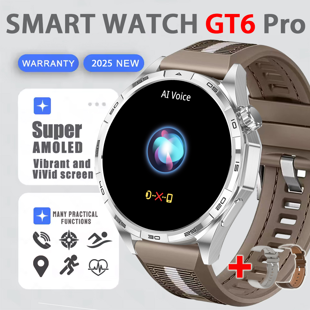 accorto guarda GT6 pro (2025) GPS AMOLED HD da 1,50 pollici Promemoria messaggio Chiamata Bluetooth Frequenza cardiaca 4 GB Smartwatch Riduzione 100%: Oro
