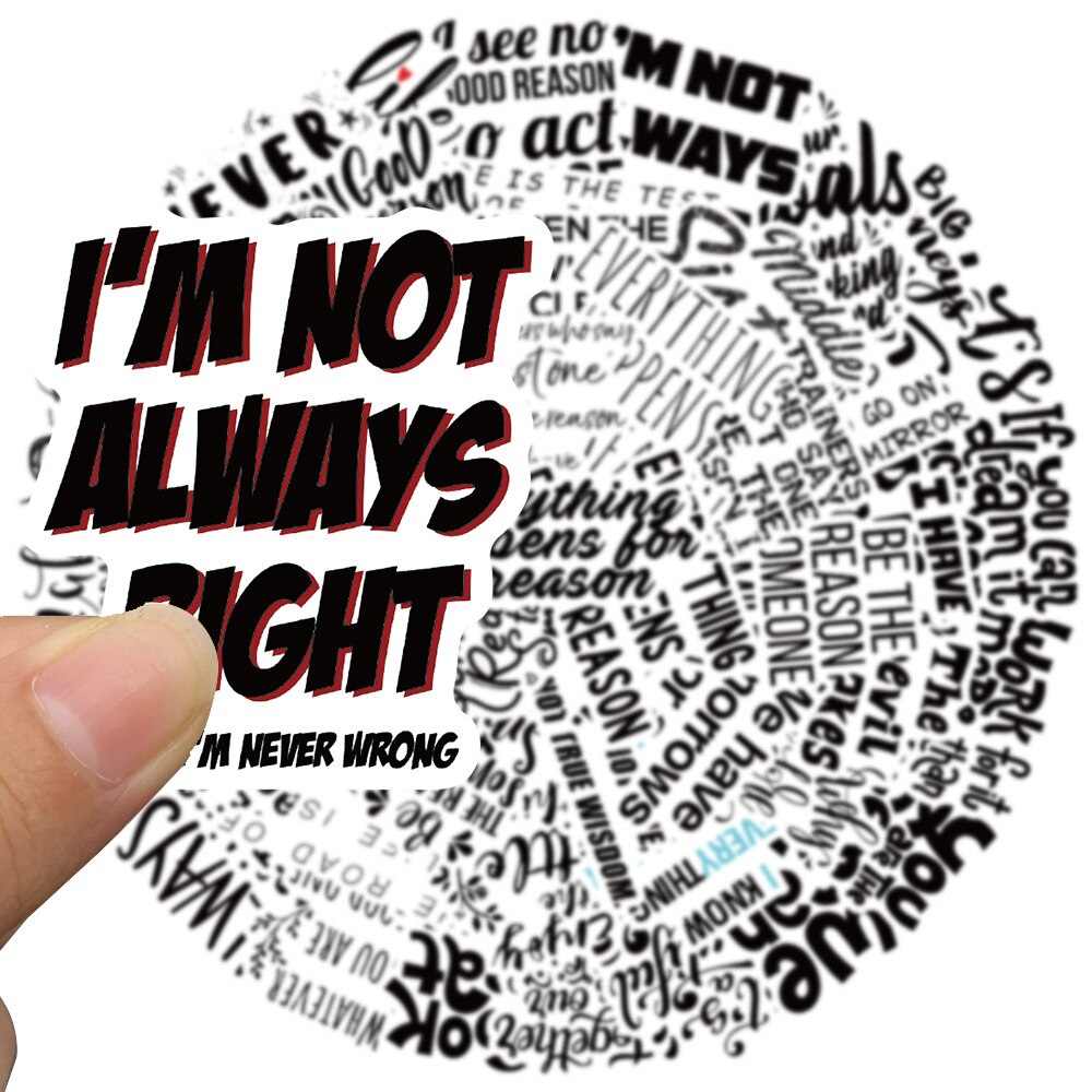 10/30/50Pcs Motivatie Zin Tekst Doodle Stickers Diy Bike Travel Bagage Telefoon Laptop Waterdichte Grappige Sticker decals Speelgoed