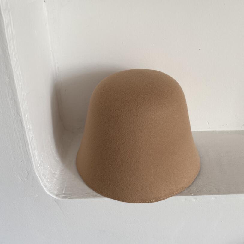 Autumn Winter Japanese Wool Felt Fisherman Hat Female Simple Retro Dome Hat To Keep Warm British Fisherman Hat Basin Hat Gorras: Khaki