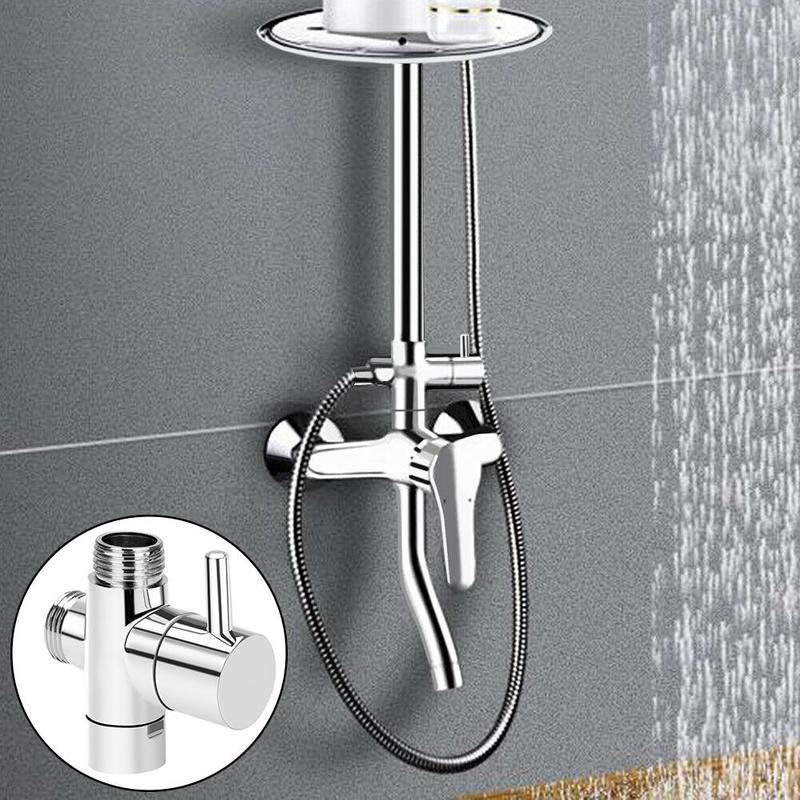 1pc 3- vejs t-adapter messing  g1/2 "tee-stik med omskifter bidet til badeventilsprøjte toilet bruser brusebad lukket hoved  e0 l 4