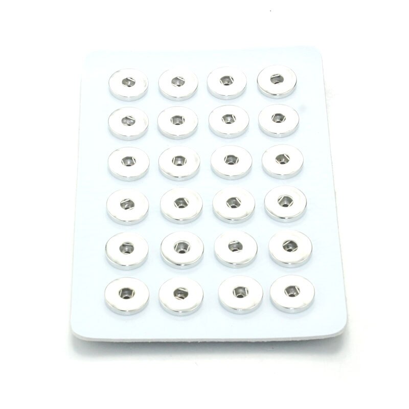 snapp smykker 18mm trykkknapp vise 10 farger svart skinn snapp vise til 24 stk smykker vise holder 8089: Hvit