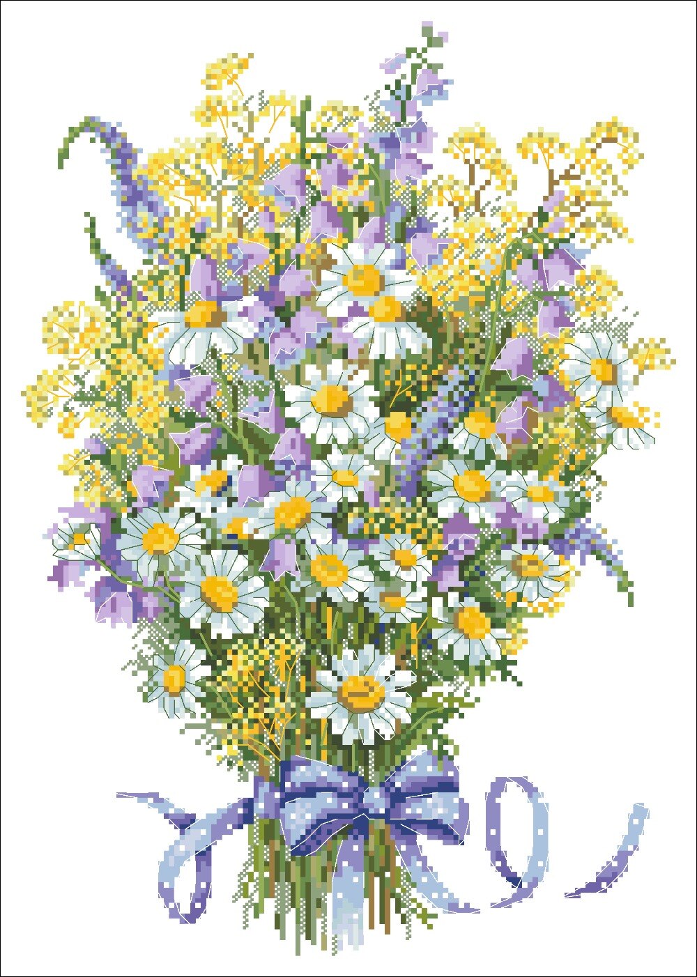 Liljekonvalj blommor korsstygn paket 18ct 14ct 11ct tyg bomullstråd broderi gör-det-själv handgjort handarbete