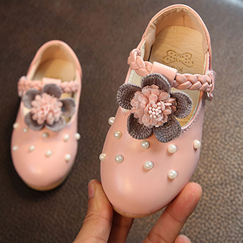 Dziewczyna księżniczka buty kwiat perłowy miękkie podeszwy buty dziecięce moda dziecięca dziewczynka maluszek mały sandały impreza taniec skórzane buty CSH729