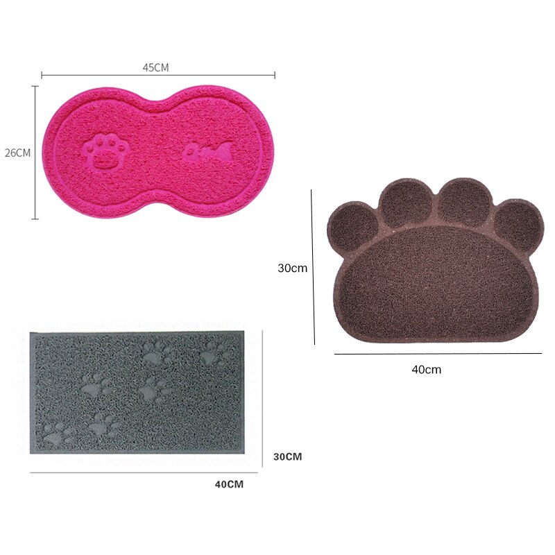 Waterdichte Huisdier Kattenbakvulling Mat Leuke Claw Vorm Voeden Pad Pvc Eenvoudige Reiniging Dubbele Laag Katten Wc Matten Voor Pet katten Supplies