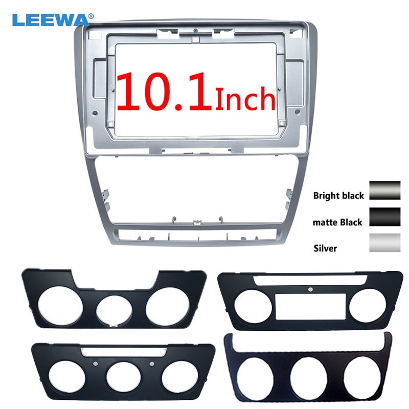 Leewa bilstereo radio til skoda octavia 04-14 stor skærm 10.1 " fascia frame adapter 2 din dvd-afspiller panel dash frame kit