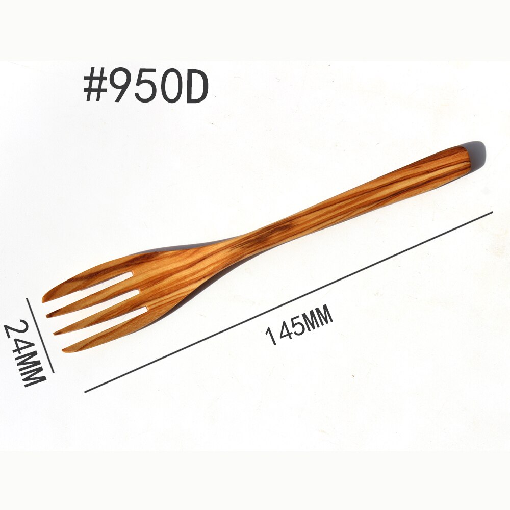 Olijf Houten Gebruiksvoorwerp kleine kitchenwares houten hand gemaakt Spatel en Lepel vork mes 8 set leuk voor kinderen #950: 950D