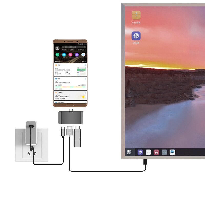 USB C HUB To HDMI 4K Dex Station For Samsung Galaxy S8 S9 Note 8 9 Nintend Switch With PD USB 3.0 for Ipad Pro Macbook Pro