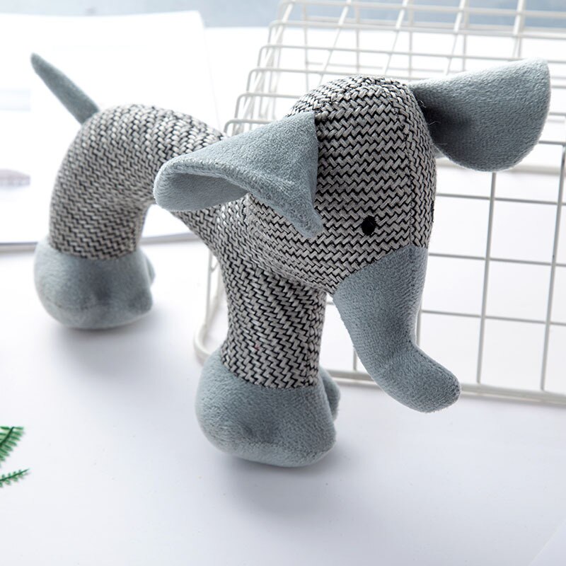 Hond Squeak Speelgoed Wild Dier Geluiden Speelgoed Schoonmaken Tanden Puppy Honden Chew Levert Training Levert Hond Educatief Pluchen Speelgoed: elephant