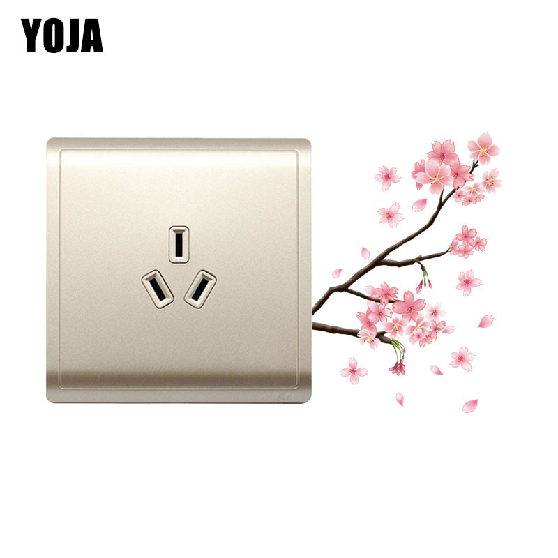 YOJA Roze Bloemen Blossom In Lente Kersenbloesems Woonkamer Muursticker Licht Switch Decal 8SS0600