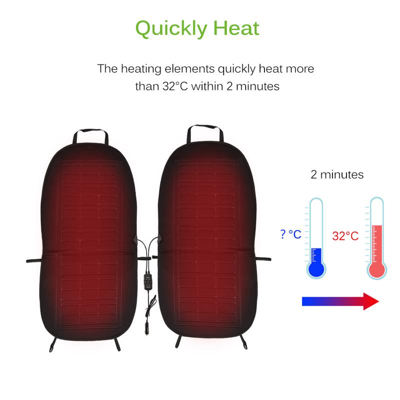 2 stuks/set 12v verwarmde autostoelkussens universele elektrische warmhoud autostoelhoes winterkussens enkele verwarmingskussens