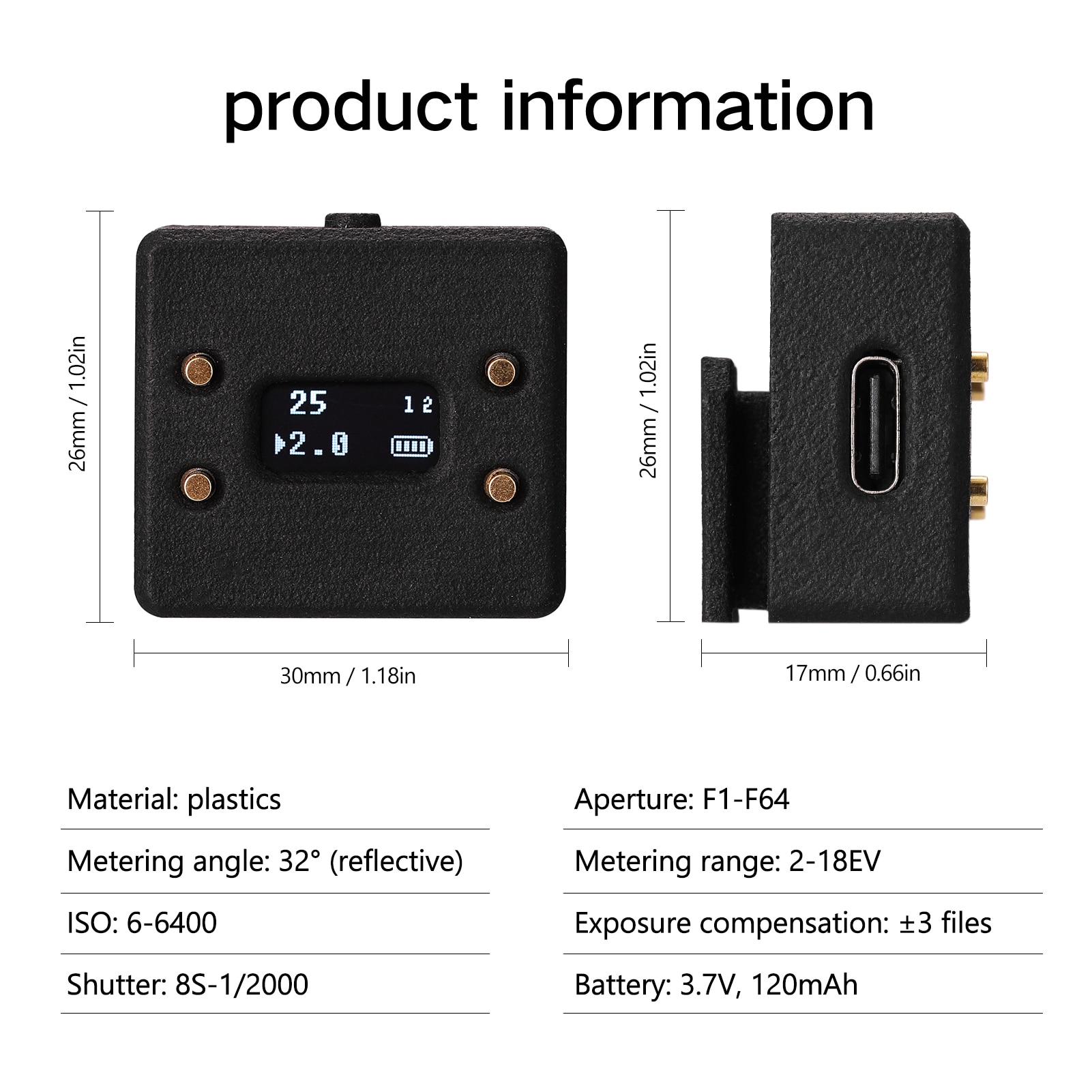 L102 Light Meter Camera Photometer Photography Set-top Reflection Light Meter /Cold Shoe Fixing Camera Light Meter