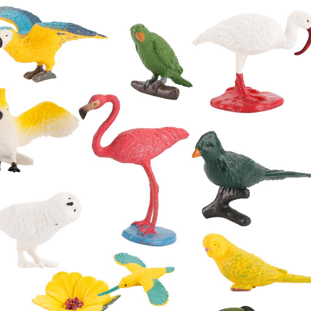 10 Pieces Simulated Bird Model Plastic Realistic Animal Figure Toy Dollhouse