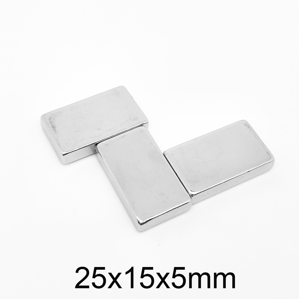 2 ~ 30Pcs 25X15X5Mm Blok Sterke Krachtige Magneten N35 Neodymium Magneet Sheet 25X15X5 Permanente Ndfeb Magneten 25*15*5