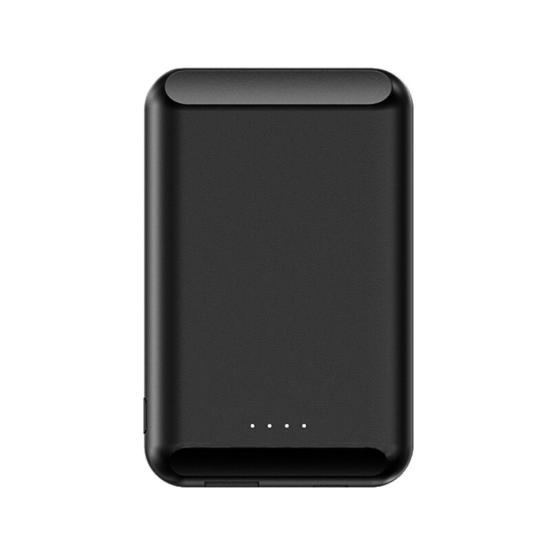 Cargador inalámbrico magnético de 5000mAh para iPhone 12 Pro Max 12, Mini batería externa portátil: Negro