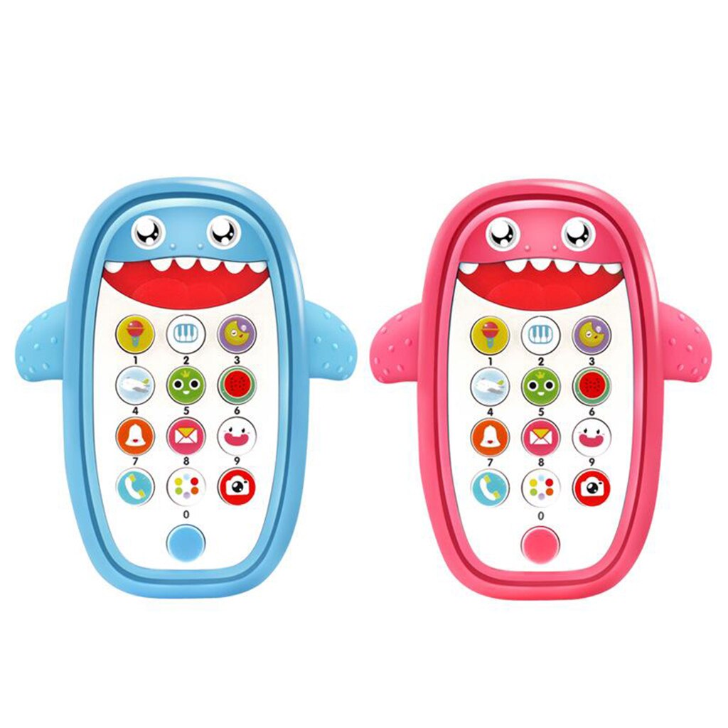 Infants Shark Music Mobile Phone Toys for Children Lights Music Play and Learn Electric Toys