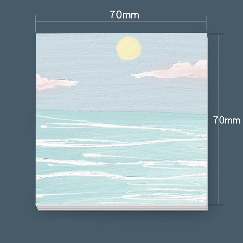 30 Sheets Cartoon Oil Painting View Memo Pad Posted It Sticky Notes Planner Sticker Notepad School Supplies Kawaii Stationery: 6