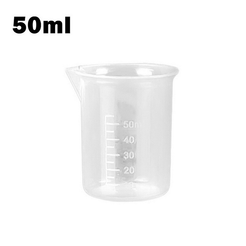 Transparent Plastic Graduated Measuring Cup Kitchen And Bar Supplies For Baking Beaker Liquid Without Handle Measuring Cup: 1pc 50ml