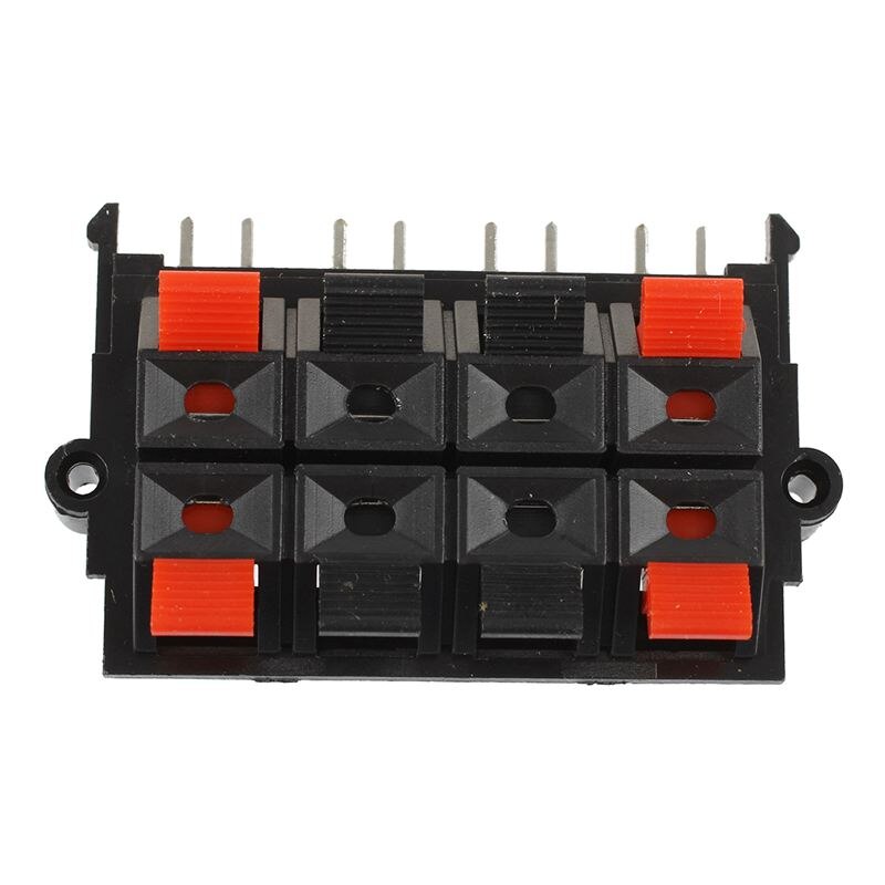 Terminales de altavoz de carga de resorte, Conector de empuje de 8 posiciones, 64x40x20mm, 2 uds.