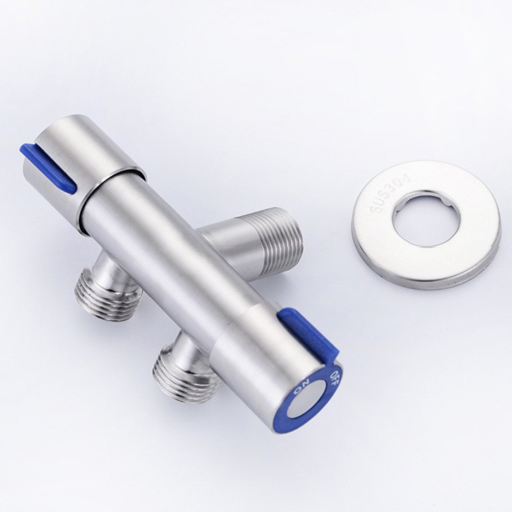 Bathroom Faucet Double Handle Dual Control Stainless Steel Cold Water Faucet Bathroom Washing Machine Faucet Triangle Valve