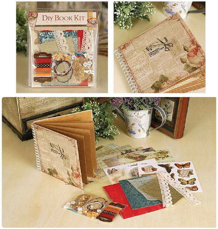 Fotoalbum top beste doe-het-zelf complete scrapbookset voor familie/vrienden/kinderen 8 thema's vintage scrapbookfotoalbum