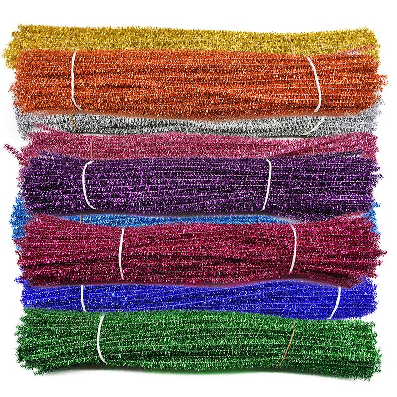 Bâtonnets en peluche en Chenille 100 p/lot | Nettoyage de tuyaux, fournitures artisanales éducatives et de jouets en peluche pour enfants, bricolage