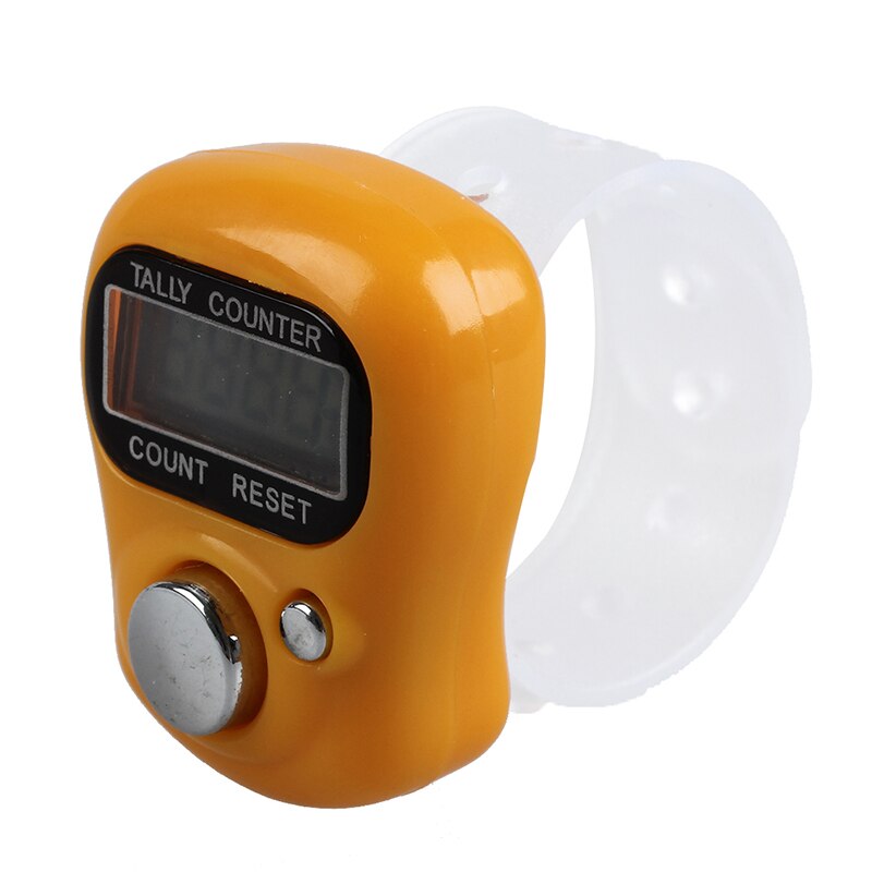 ! Mini compteur de comptage de main de doigt d'affichage numérique électronique d'affichage à cristaux liquides-Orange