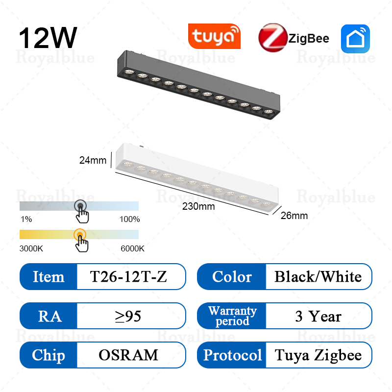 Smart Tuya Zigbee Ultra Dunne Magnetische Track Licht Flexibele DC48V Systeem Zwart Wit Slanke Plafond Ingebed Opbouw Thuis: Licht Groen / Beige