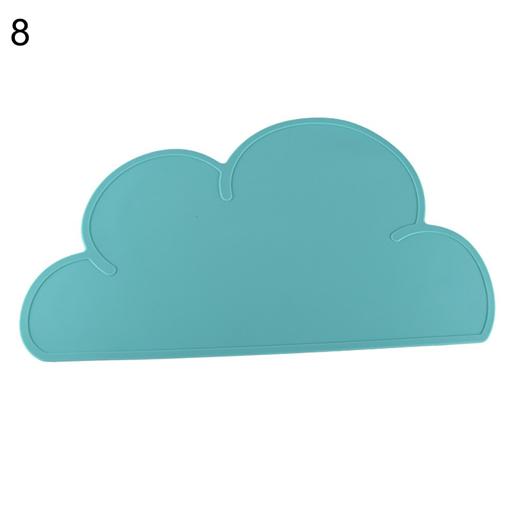 Portable Cloud Shaped Silicone Placemat Children Baby Plate Mat Waterproof Tableware Heat Resistant Bowl Pad Home Dinner Tools: Green