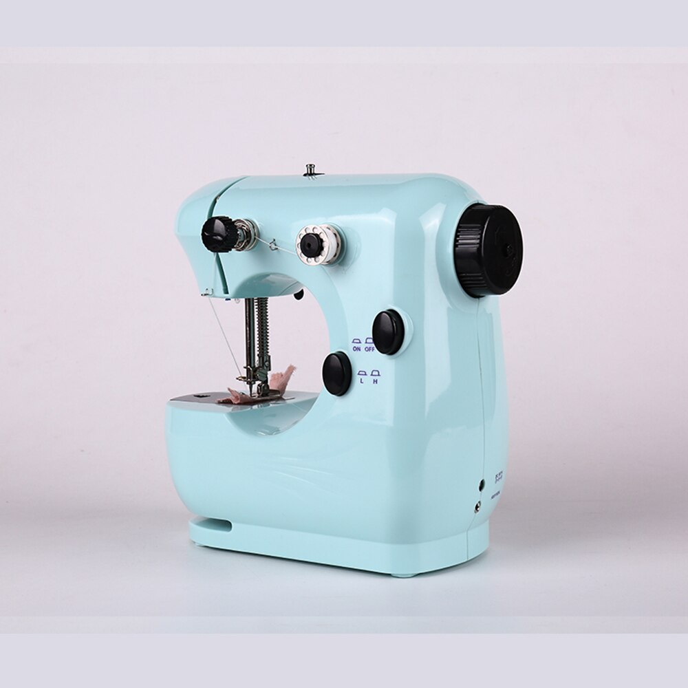 Sewing Machine Mini Portable Household Small With Night Light Pedal Electric Set Multifunctional Handicraft Repair Beginner Blue
