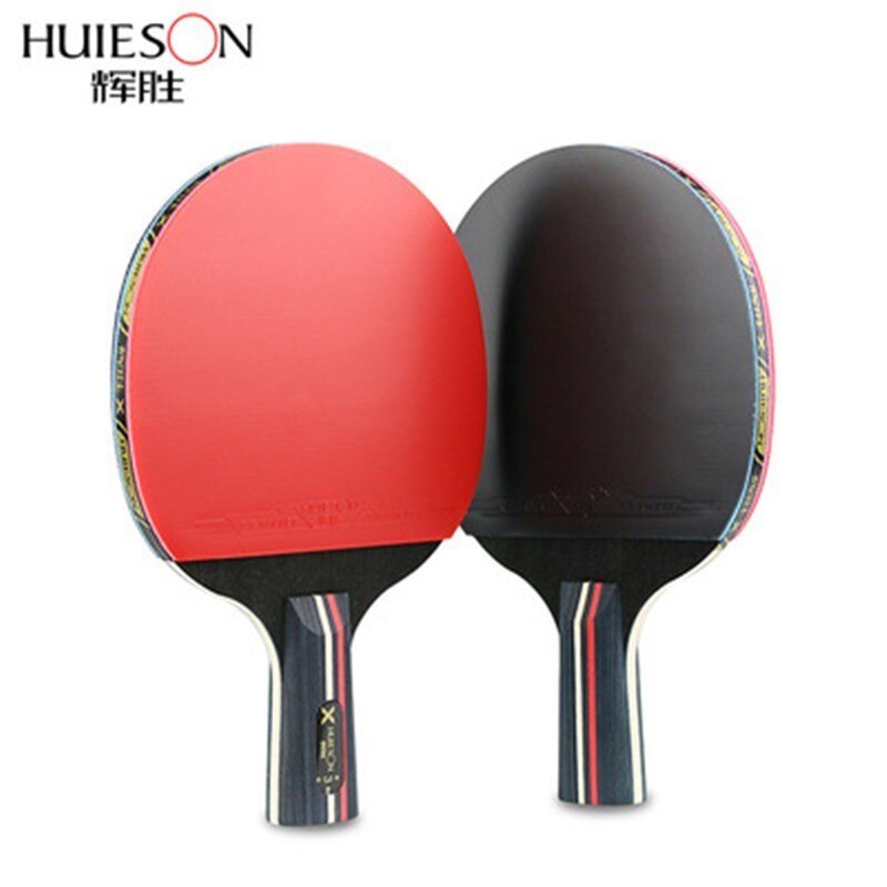 Huieson 3 estrela raquetes de tênis de mesa conjunto dupla face espinhas-em borracha rápida atacado raquete de ping pong com 3 bolas e saco de transporte