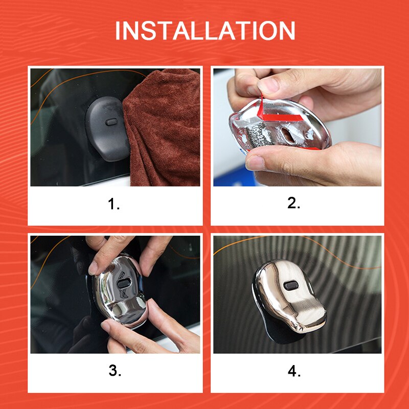 For Mercedes Smart 453 Fortwo ABS Plastic Car Trunk Door Handle Cover Stickers Exterior Decoration Modification Car Styling