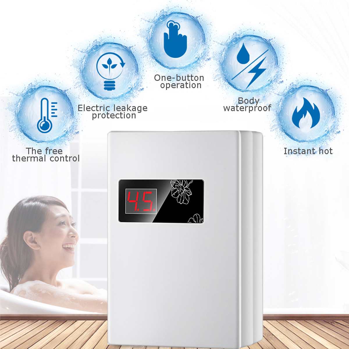 3000W 220V sofortig Elektrische Durchlauferhitzer Heizungen sofortig Wasser Heizung Schnelle 3 sekunden Heiße Dusche