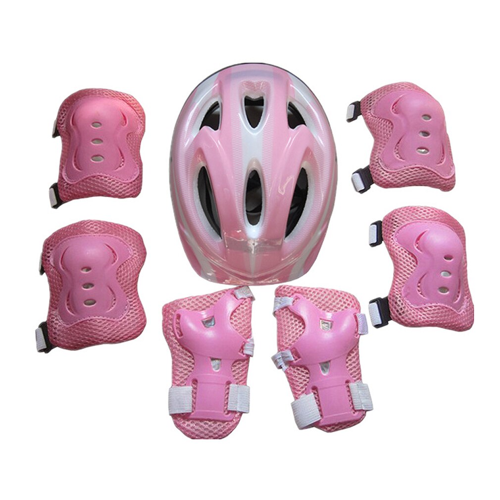 7 Stks/set Kids Rolschaatsen Fiets Helm Knie Pols Guard Elleboog Pad Set Voor Kinderen Fietsen Sport Beschermende Guard Gear set: B