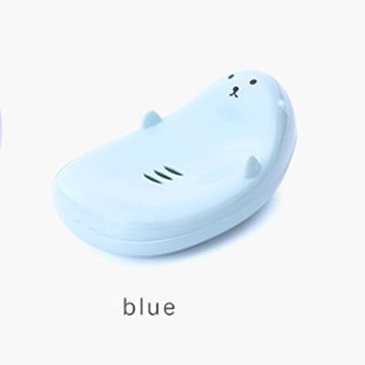 Boîte à savon en forme d'ours, dessin animé, égouttoir de rangement, et mignon, porte-savon, accessoires de cuisine, salle de bain, 1 pièce: Blue