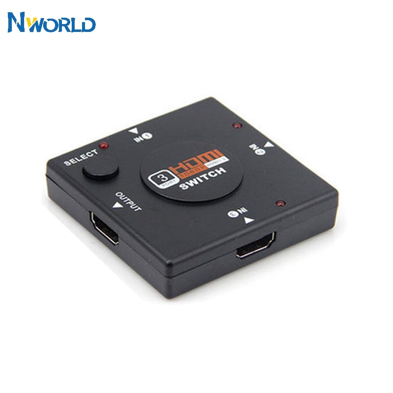 Nworld 3 Port Splitter Switcher 1X3 Mini Hdmi-Compatibele Poort 3 Ingang 1 Uitgang Kvm-switches Voor hdtv 1080P Video Dv Hdtv 1080P