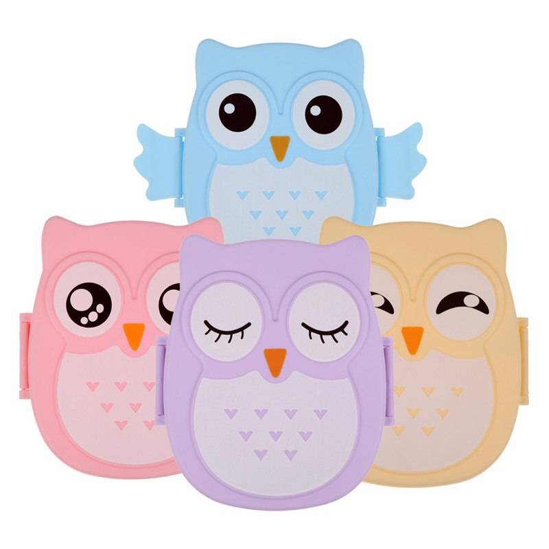 Cartoon Owl Lunch Box Food Container Storage Box Portable Kids Student Lunch Box Cute Bento Box Container With Compartments