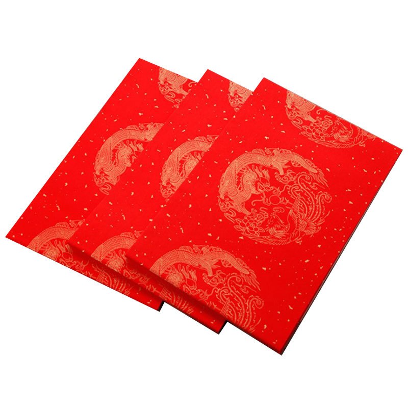 Wannian red rice paper couplet dragon and phoenix sprinkled gold handwritten blank spring couplet custom couplet paper