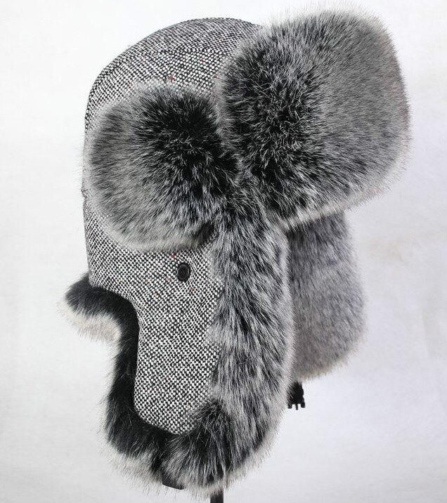 Wollen bont warme muts winter heren wintermutsen voor dames kinderen waterdichte capuchon mutsen