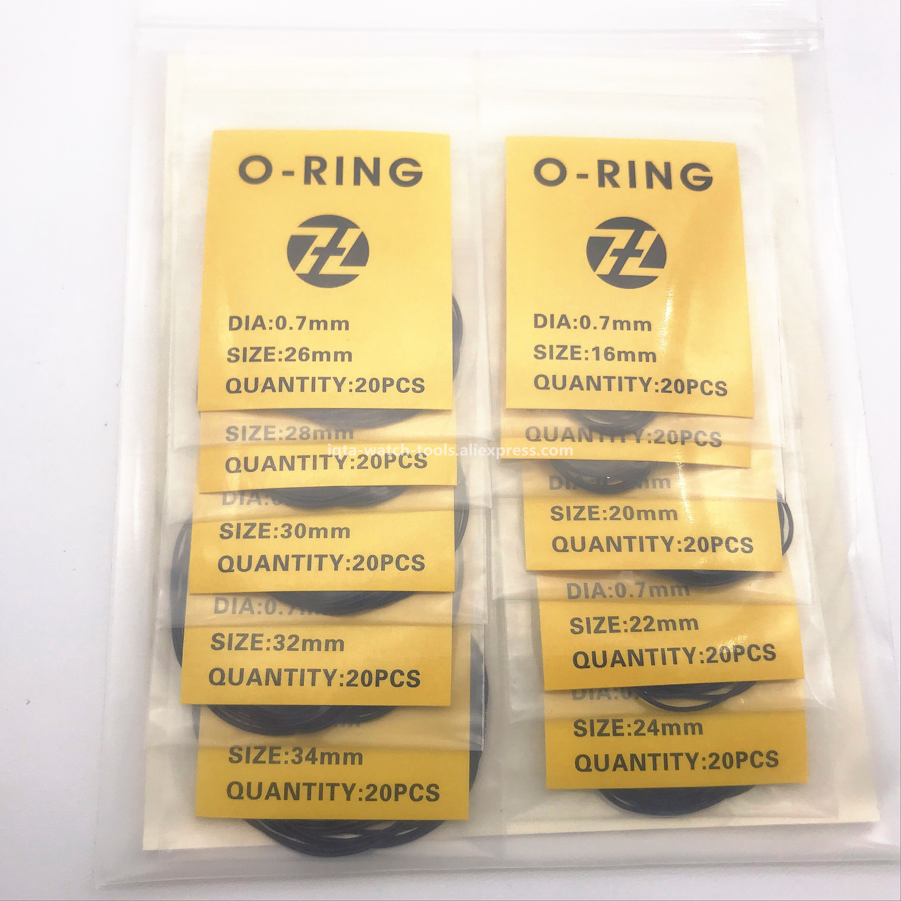 200pcs 0.7mm 16mm-34mm Watch O-Ring Waterproof Rubber Seal Watch Back Cover Seal Gaskets Replacement Tool
