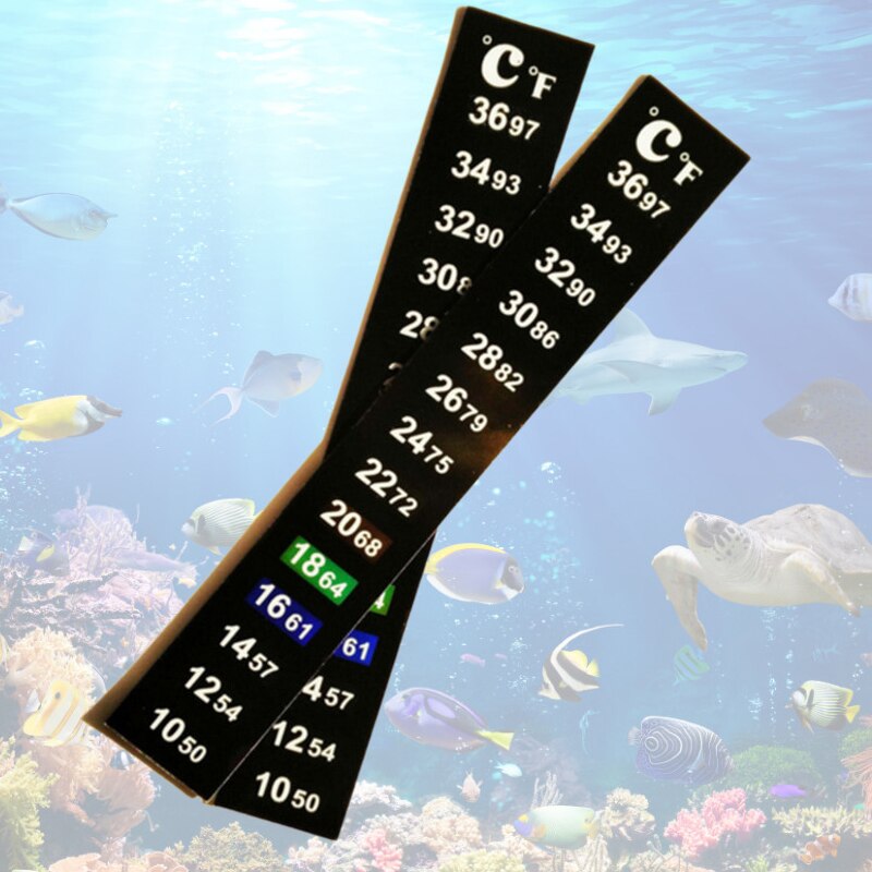 18-34 ℃ Aquarium Fish Tank Vloeistof Thermometer Sticker Dual Schaal Temperatuur Gevoelige Thermometer Pet Lcd Digitale Thermometer: 2 PCS