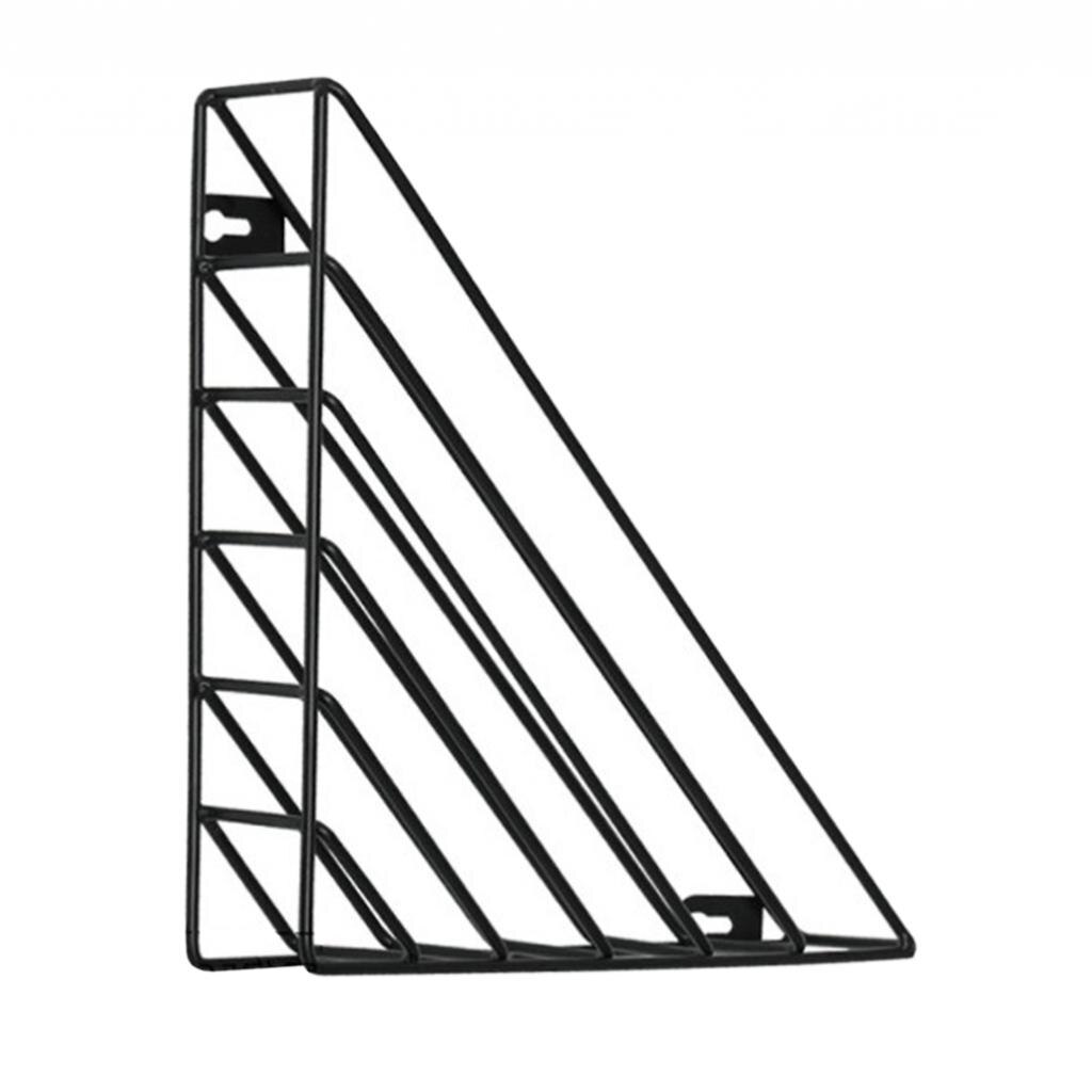 Organizador de archivos Irregular/triangular, colección de cables, estante de almacenamiento de hierro para escritorio, estantería, soporte para revistas para decoración del hogar y oficina: C Black