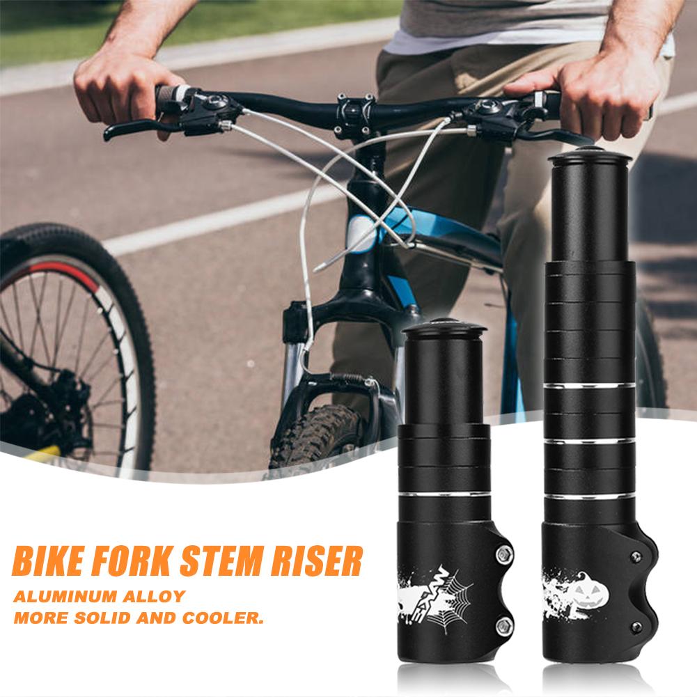 Cykelhåndtag gaffelstangstige stige op extender forlængerhoveder op sort cykeladapter holdbar mtb cykel dele  (180mm)