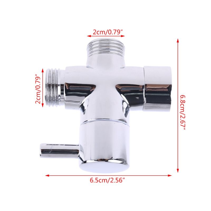Krom mässing  g1/2 " t-adapter 3- vägs ventil dusch avledare vattenavskiljare badrum toalett bidé spruta