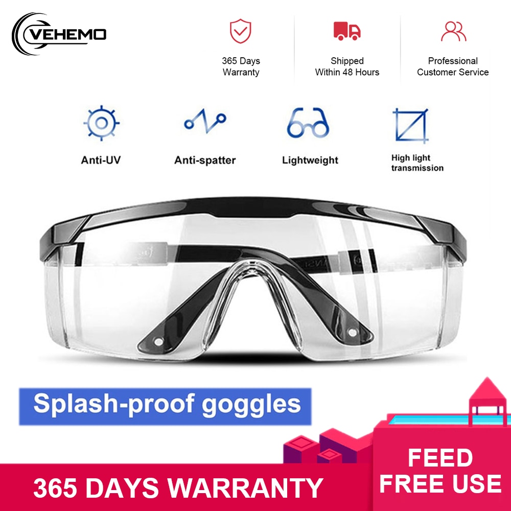 Motorcycle Riding Goggles Adjustable Anti-Sneeze Liquid Foldable Goggles Eye Protection Windproof Lab Clear Glasses Lens Goggles