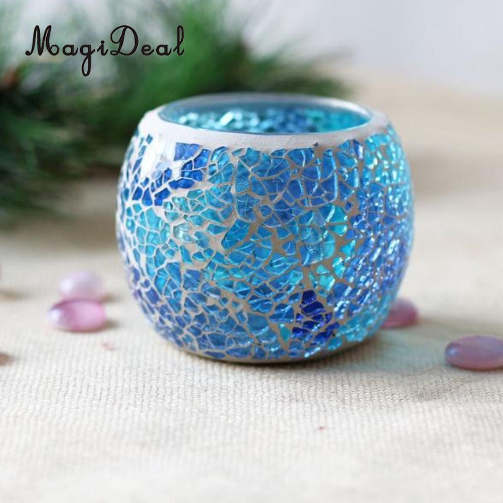 MagiDeal sortiert Marokkanischen Mosaik Glas Votiv Kerzenhalter Tee Licht Leuchter Kerzenhalter Heimat Dekor Tabletop Mittelpunkt: 10