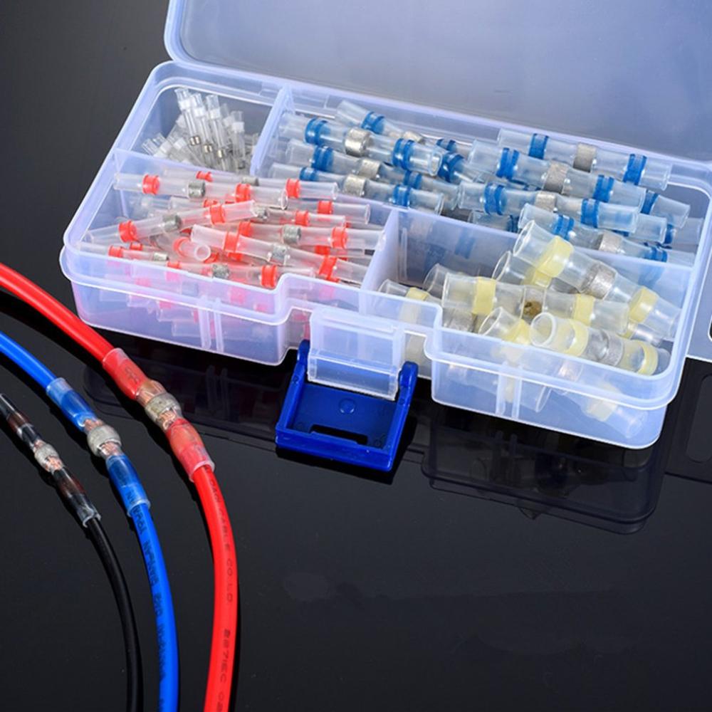 50PCS waterproof solder ring heat shrinkable takeover Solder Seal Sleeve Heat Shrink Butt Wire Connectors Terminal Kit