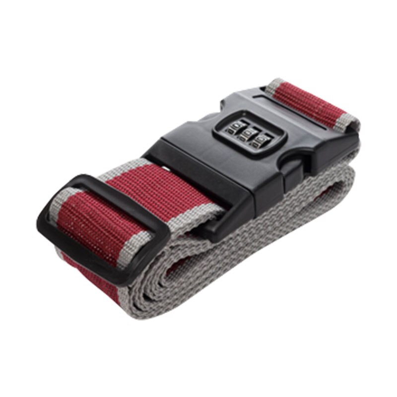 Luggage Strap Cross Strap Packing Adjustable Travel Suitcase PP Strap Luggage Belts Travel Luggage Strap: Gray Red 1