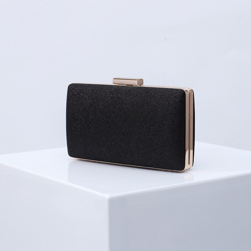 Sac de soirée bling-bling pour femme, bandoulière avec chaîne, sac à main en pu: Noir