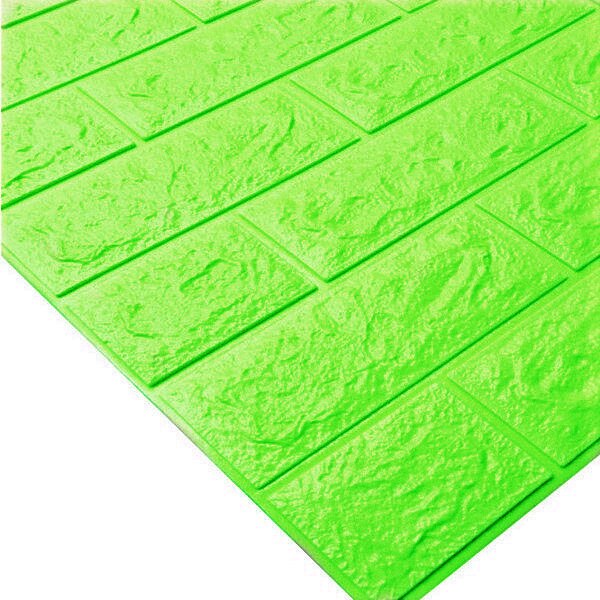 3D Muur Pe Foam Stickers Baksteen Patroon Waterdicht Zelf Stickers Op De Muur Kamer Home Decor Voor Kids Slaapkamer Woonkamer kamer Sticker: green