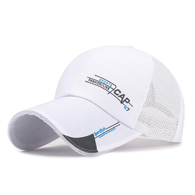 Sport Baseball Cap Lente En Zomer Leisure Hoofd Slijtage Hoofddeksel Visor Baseball Cap Effen Kleur Hoed Verstelbare Mannen Vrouwen Caps: WHITE